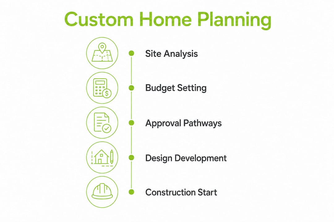 Infographic showing bespoke home planning steps