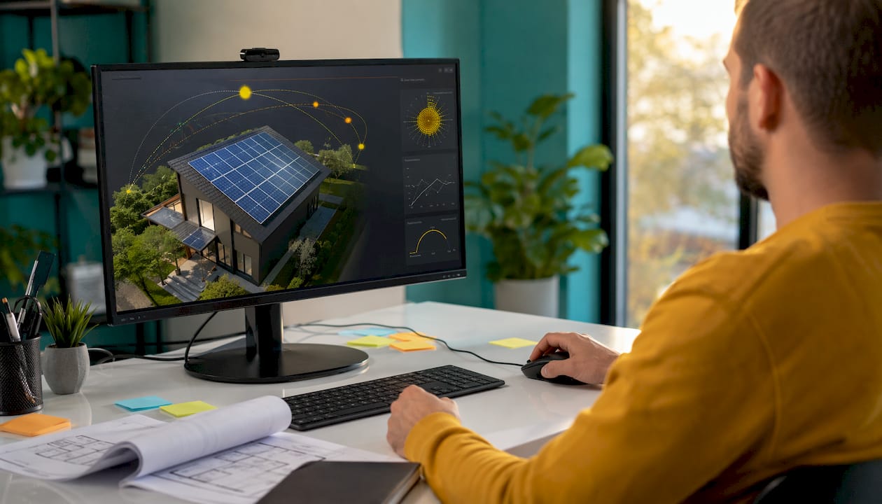 Hands using 3D solar shading modeling software