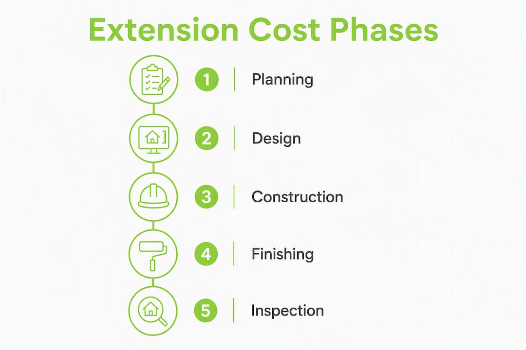 Infographic showing phases of extension cost breakdown