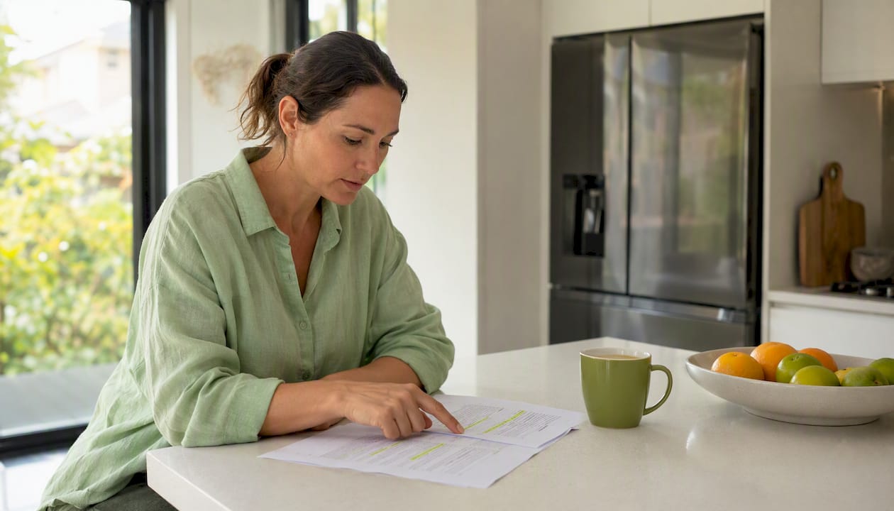 Hands reviewing building contract documents