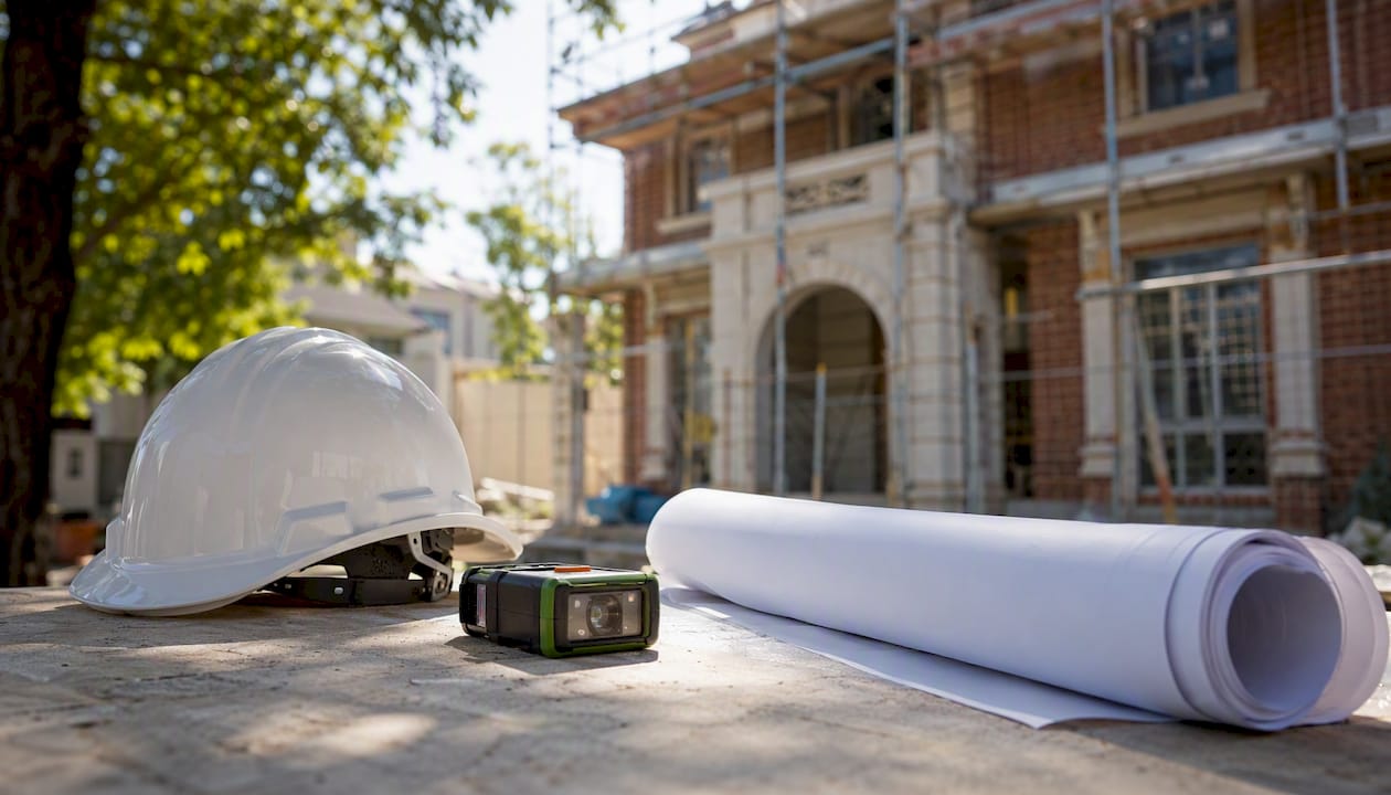Building surveyor’s tools on Melbourne renovation site