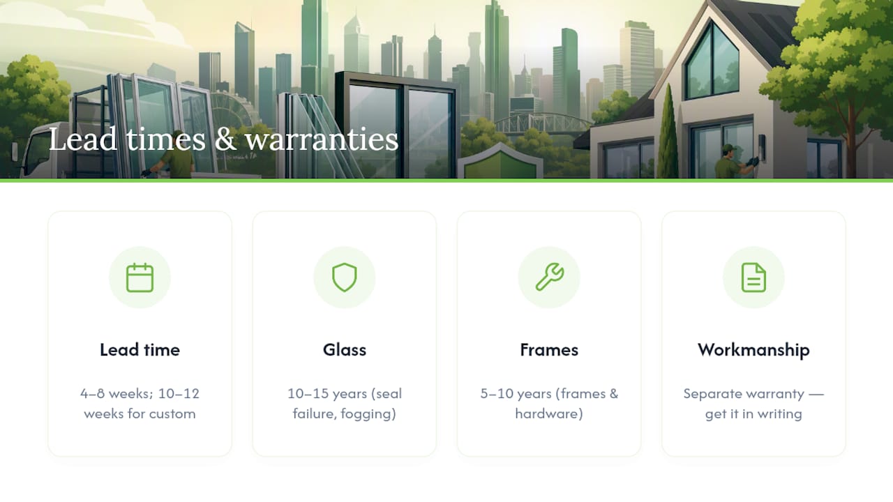 Timeline and warranty comparison for double glazing