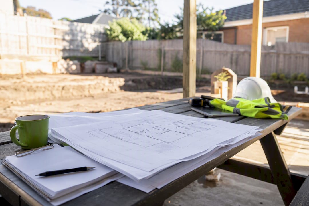 Construction plans on site before groundworks
