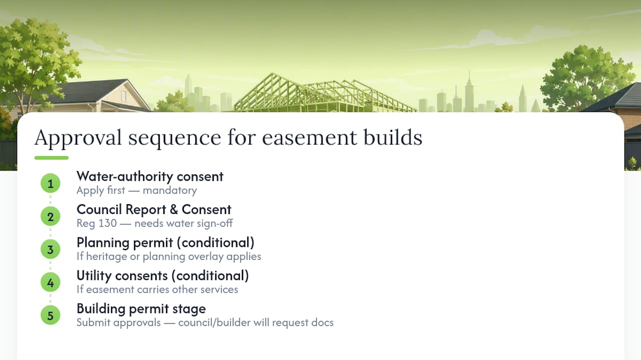 Approval sequence for building over an easement