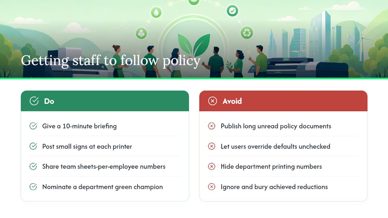 Getting staff to actually follow the policy — overview diagram