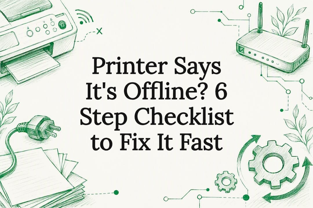 Printer offline troubleshooting title card