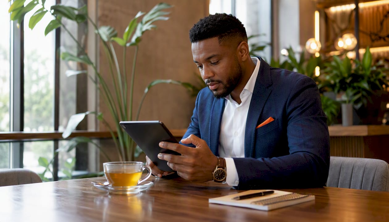 Event consultant reviewing audience data