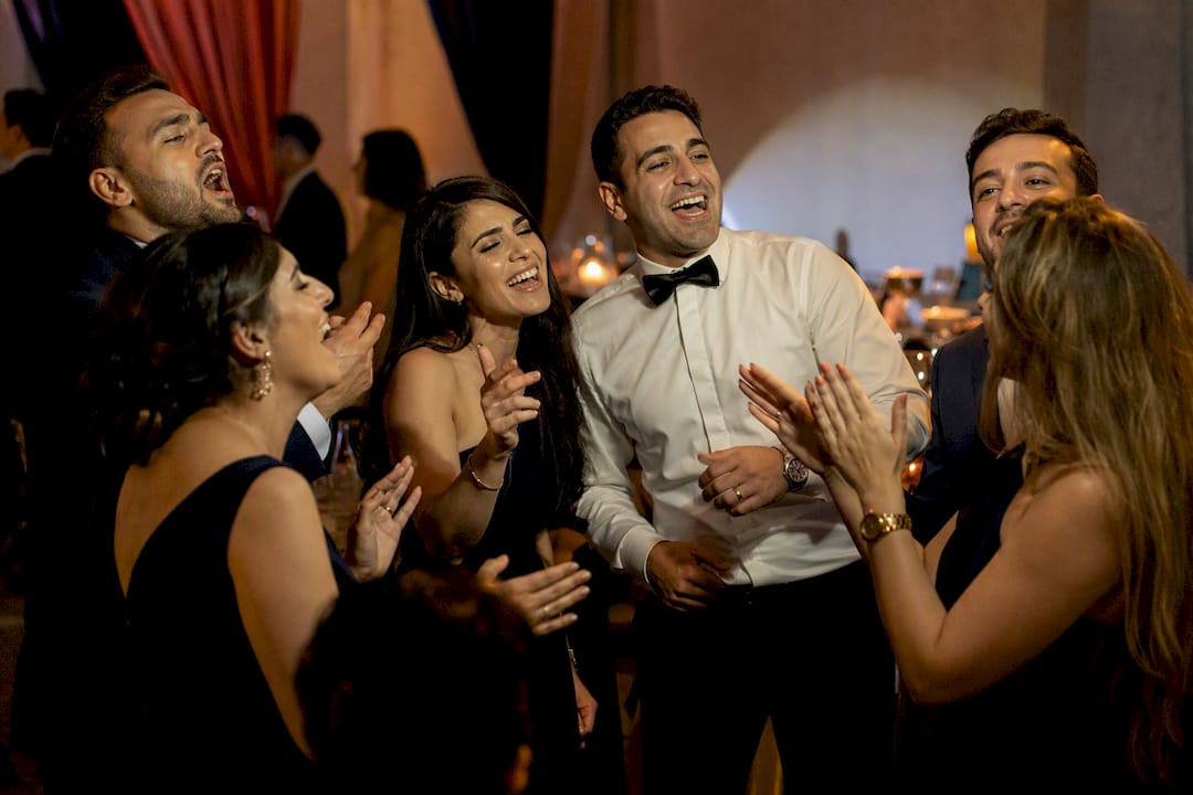 Wedding guests singing throwback songs