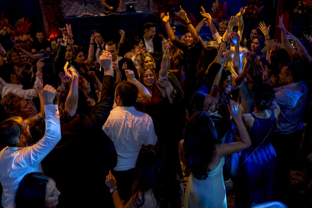 Guests dancing energized at after party