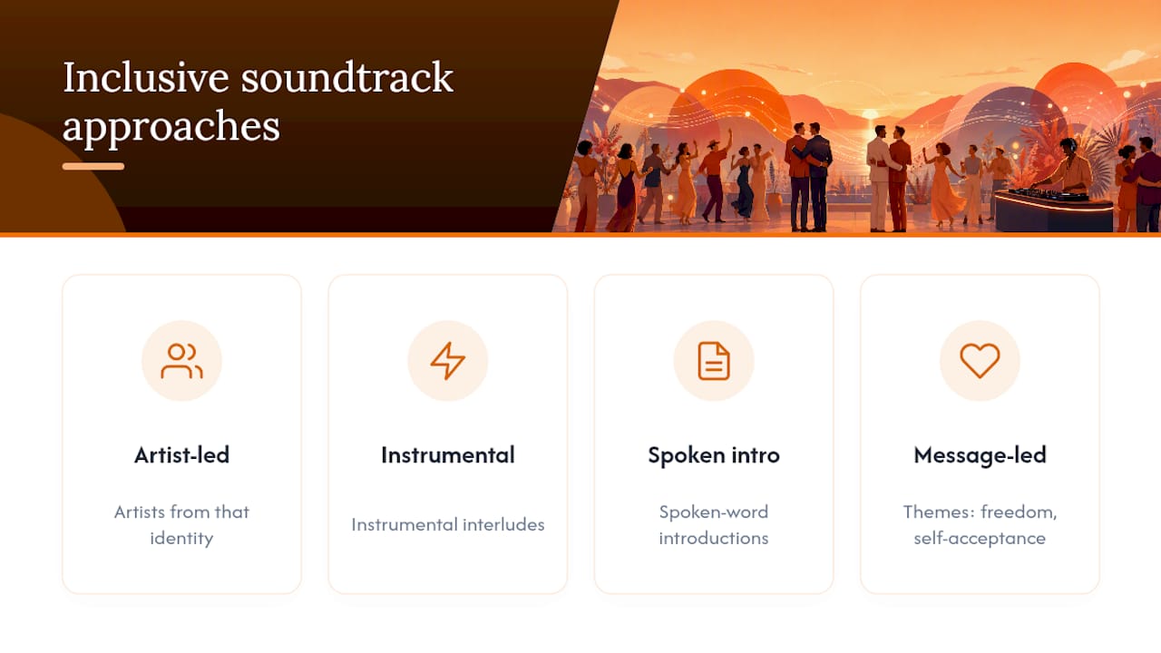 Four inclusive wedding music selection approaches