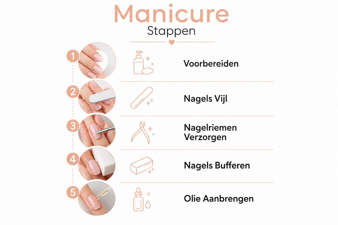 Overzicht: stappenplan voor een natuurlijke manicure