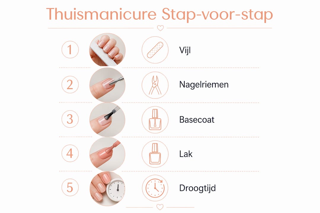Infographic: zo geef je jezelf een perfecte manicure thuis