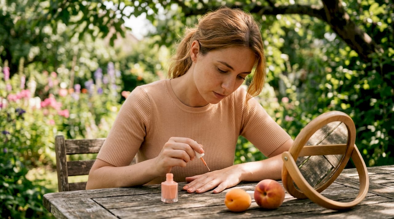 Breng de nagellak in een dun laagje aan op je nagels.