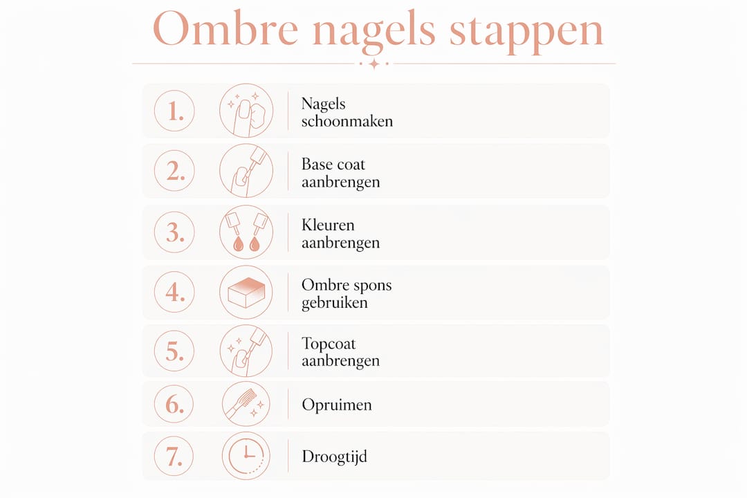 Infografiek: zo maak je ombre nagels stap voor stap