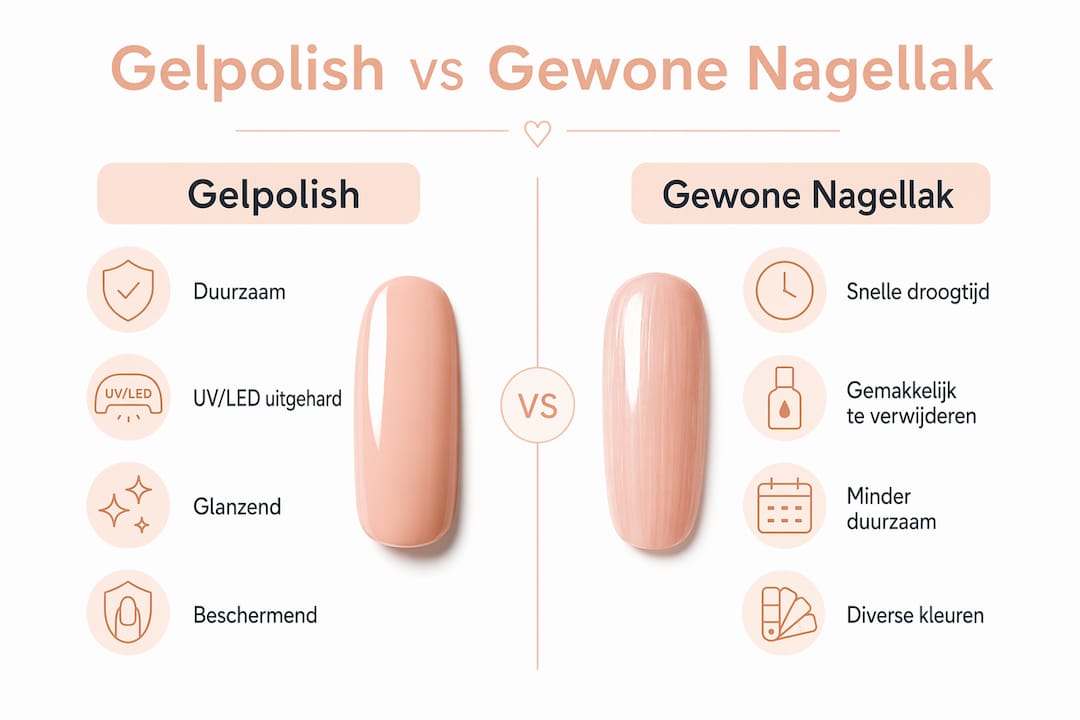 Overzichtelijke infographic: wat zijn de verschillen tussen gellak en gewone nagellak?