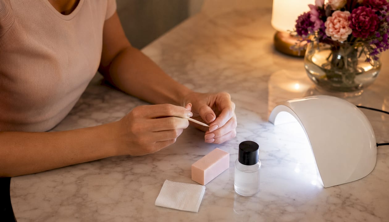 Plaats je handen onder de LED-lamp om de nagellak te laten uitharden.