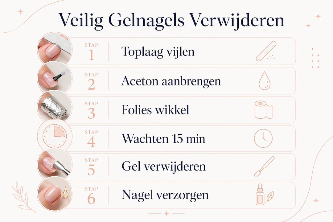 Infographic: Zo verwijder je gelnagels op een veilige manier