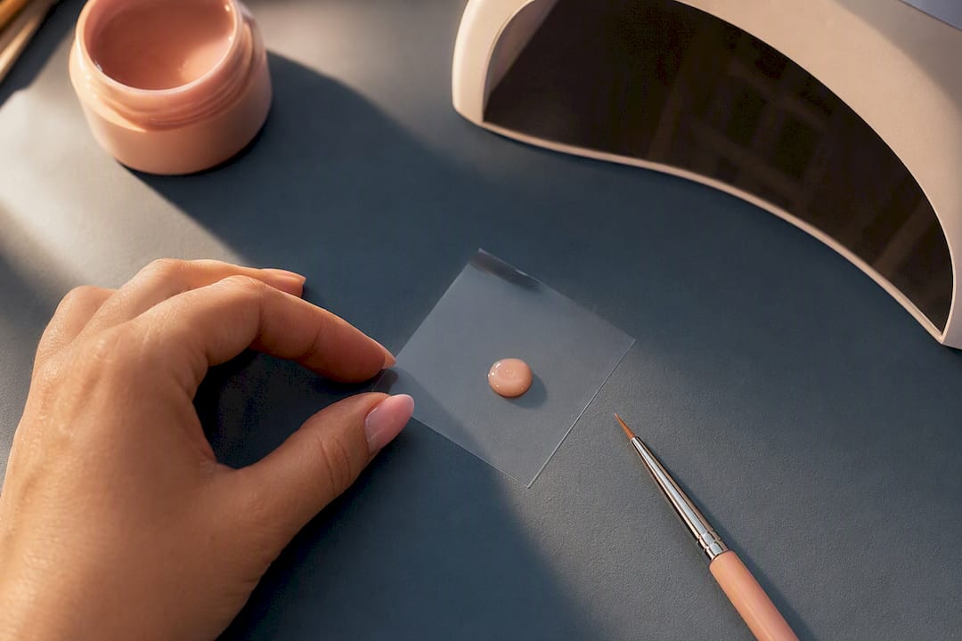 Gelbolletje testen onder een nagellamp