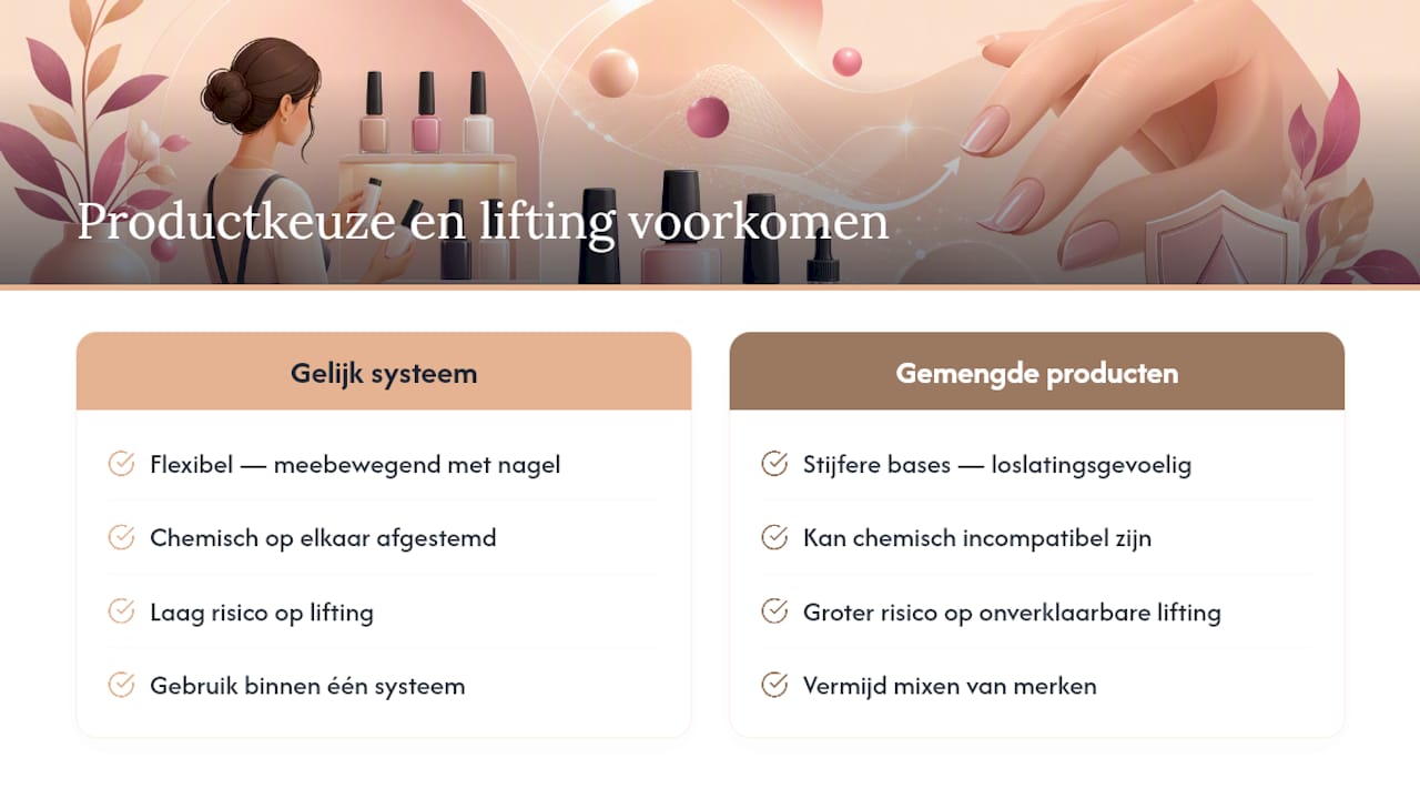 Voorkom lifting met de juiste basisproducten — overview diagram