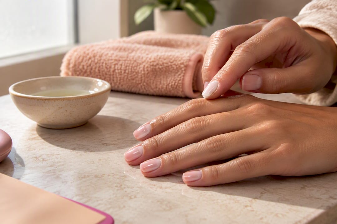 Nagelriemolie wordt zachtjes ingemasseerd