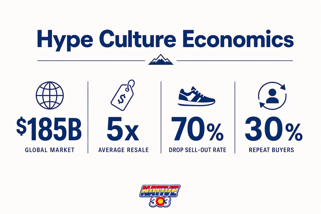 Infographic showing key hype culture economic statistics