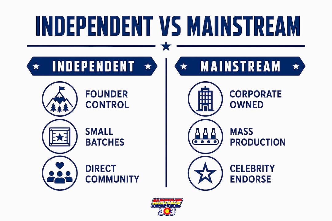 Infographic comparing independent and mainstream streetwear