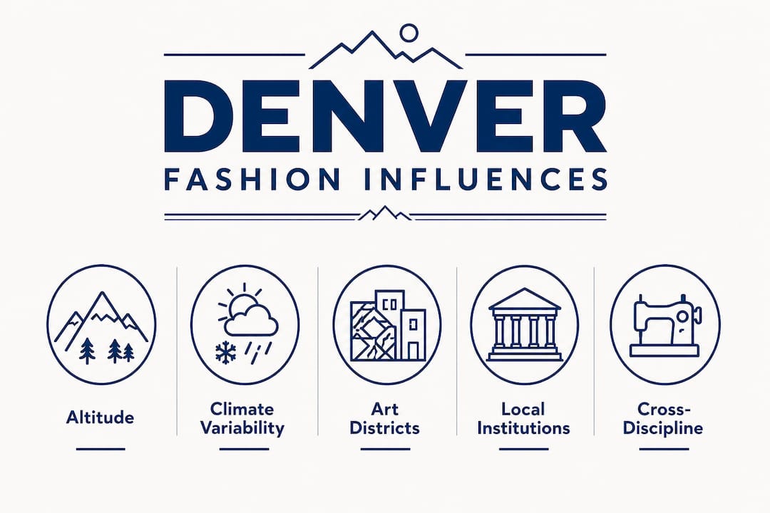 Infographic showing key Denver fashion influences