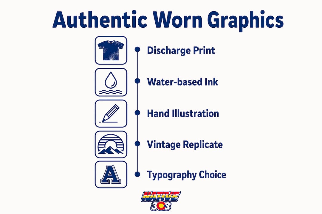Infographic illustrating worn graphic production methods