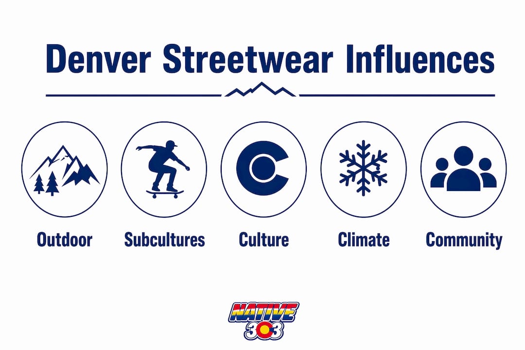 Infographic showing Denver streetwear influence hierarchy