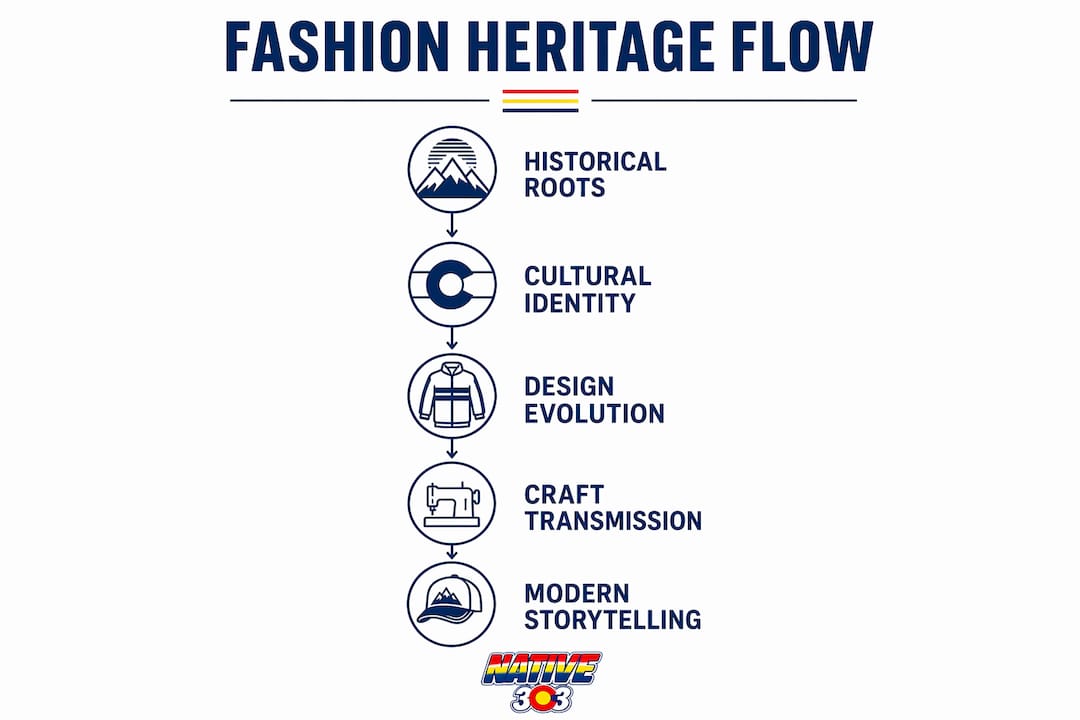 Infographic showing fashion heritage flow