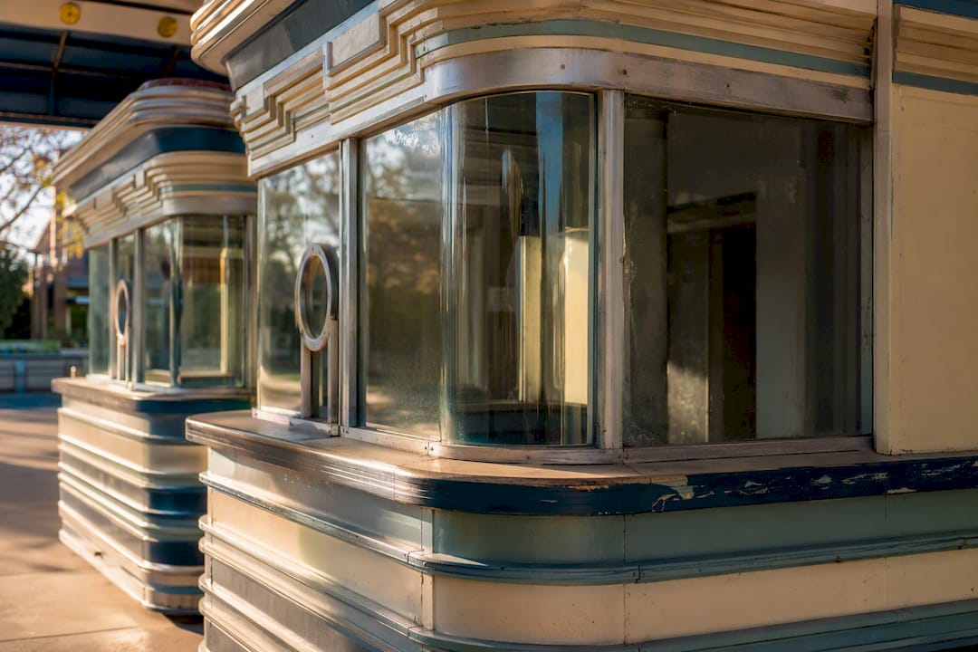 Art Deco details on Lakeside ticket booths