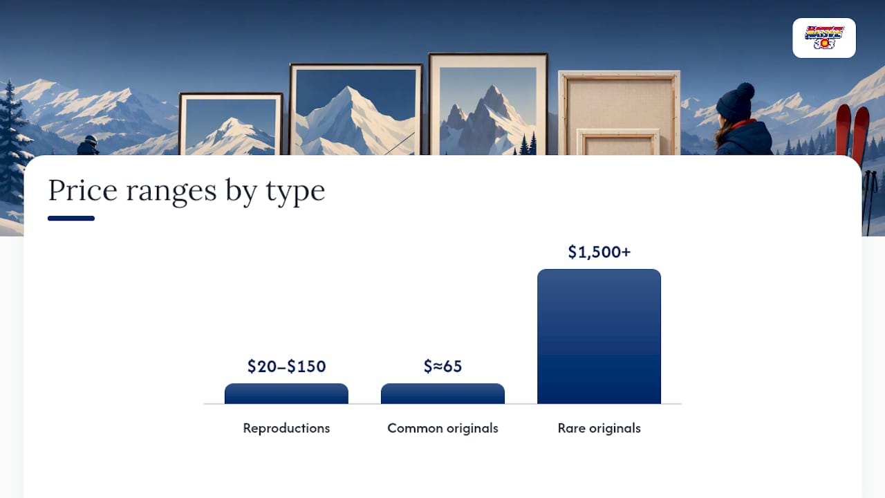 Colorado ski poster price range comparison