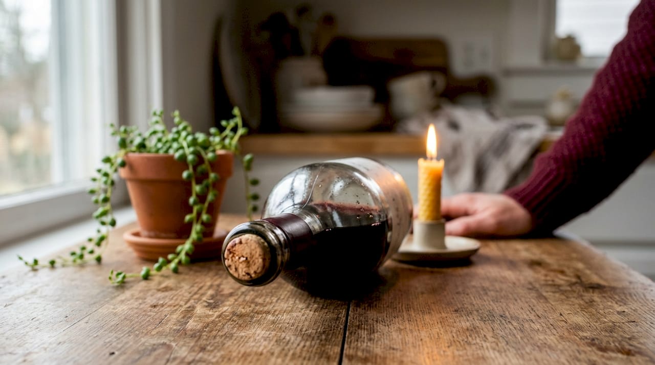 Why Wine Is Stored Sideways: The Real Reason Close-up of moist cork on a horizontally stored wine bottle