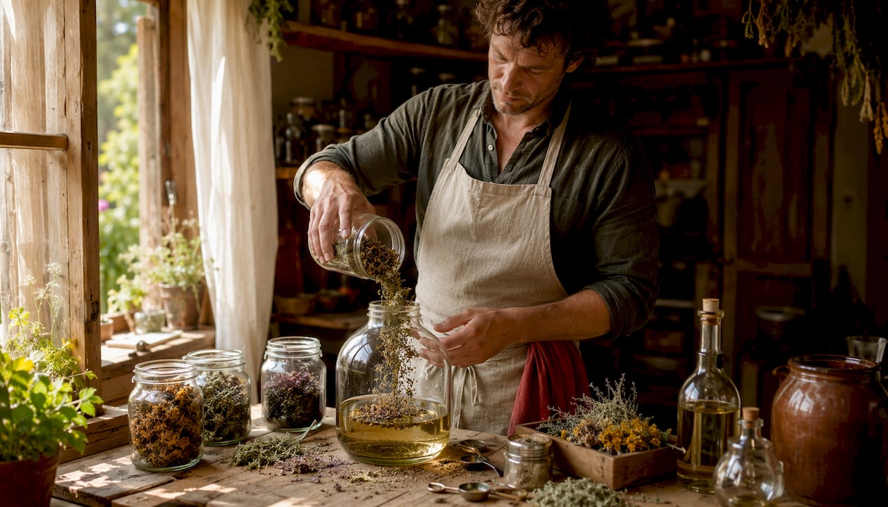 A Guide to Vermouth: What Every Wine Lover Should Know Hands infusing botanicals in vermouth production