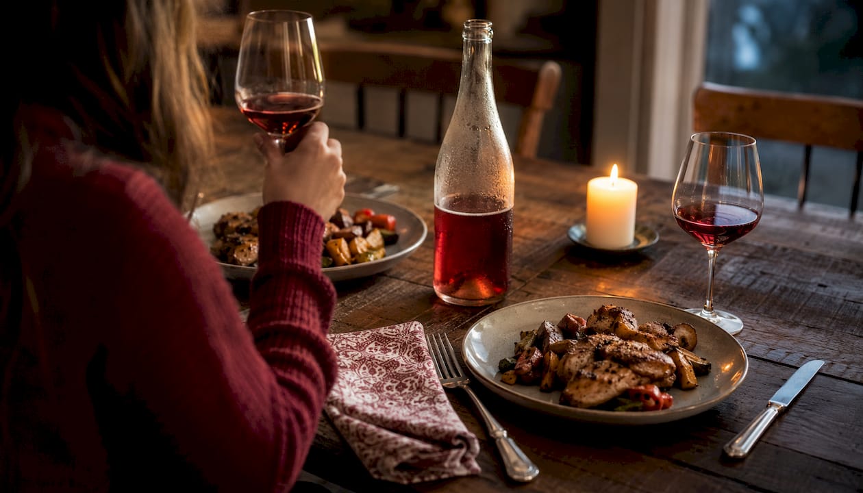 Easy Ways to Pair Natural Wines with Your Favorite Dishes Light red natural wine with grilled chicken meal