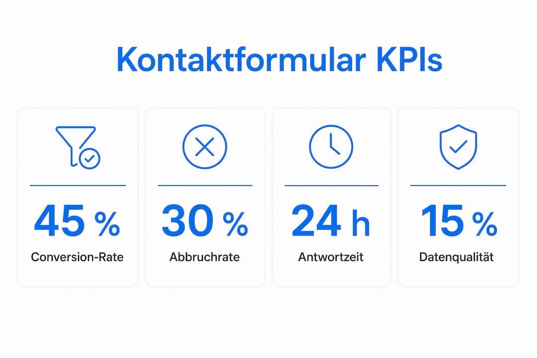 Übersichtsgrafik: Die wichtigsten Kennzahlen für die Optimierung von Online-Formularen auf einen Blick