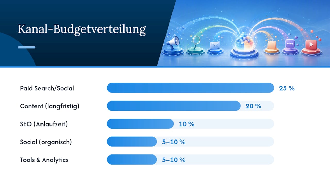 Aufteilung des Marketingbudgets auf verschiedene Kanäle