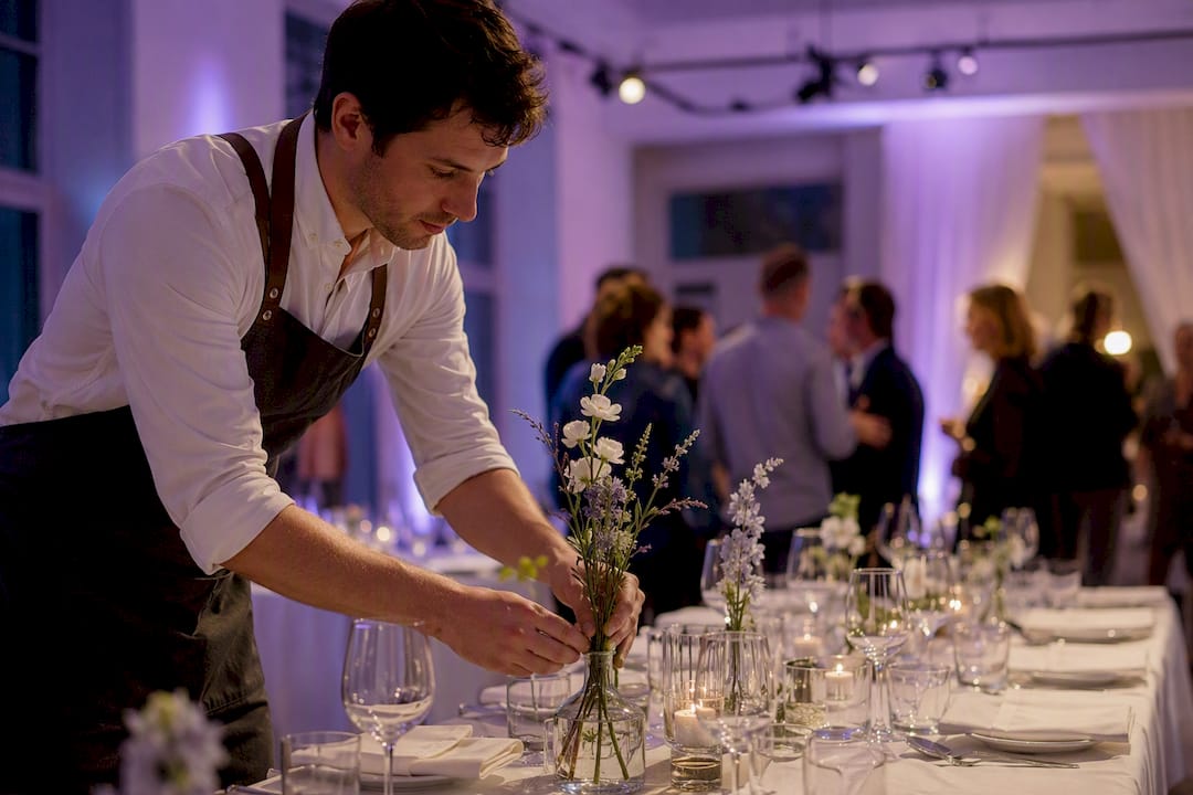 Abendliche Atmosphäre bei einer Restaurantveranstaltung