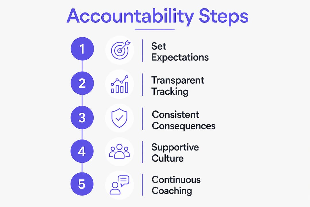 Infographic illustrating sales accountability steps