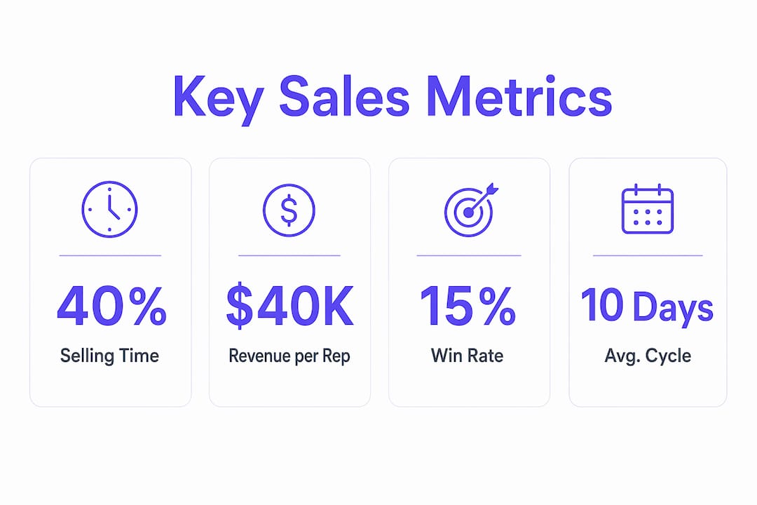 Infographic showing key sales productivity metrics