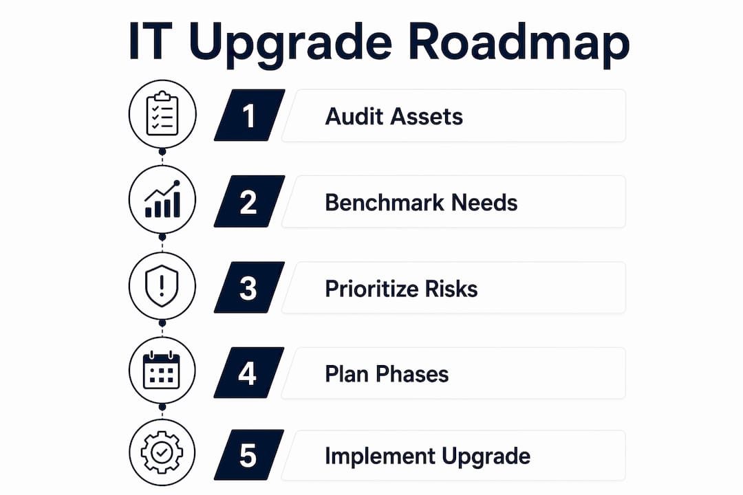 Infographic showing five-step IT upgrade roadmap