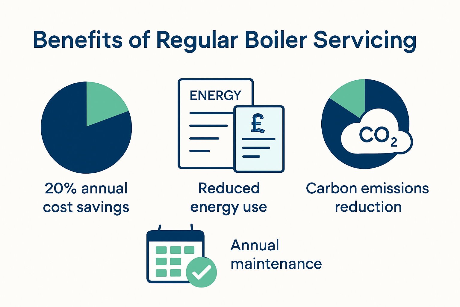 Infographic showing boiler servicing savings and efficiency