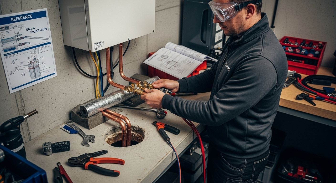 air source heat pump install units