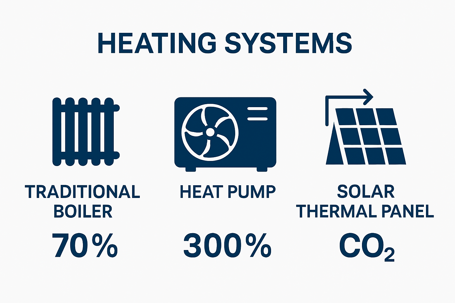 Infographic comparing heating system energy efficiency
