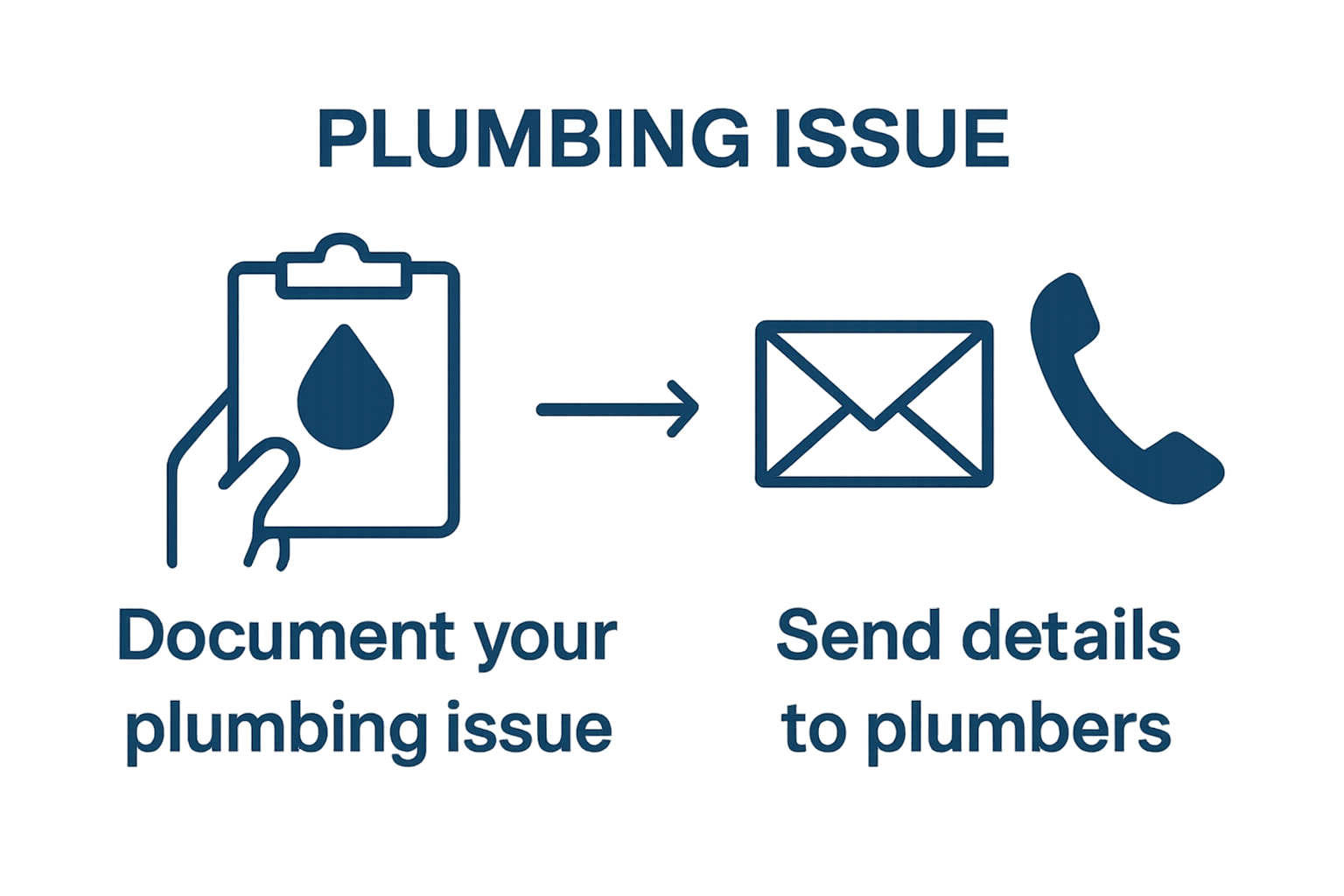 Infographic comparing assessment of plumbing problems before contacting a plumber