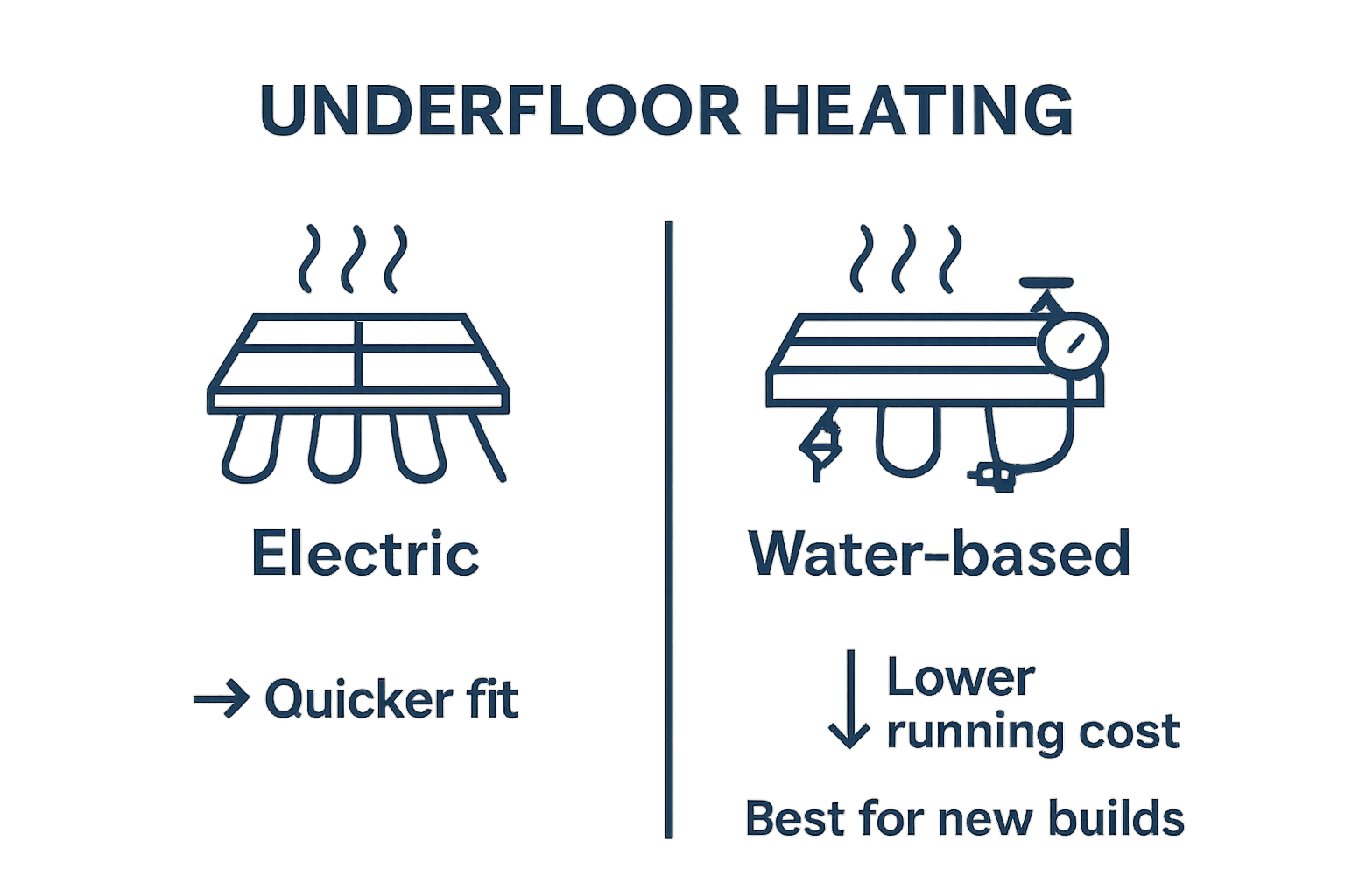 Comparison of electric and water-based underfloor heating systems