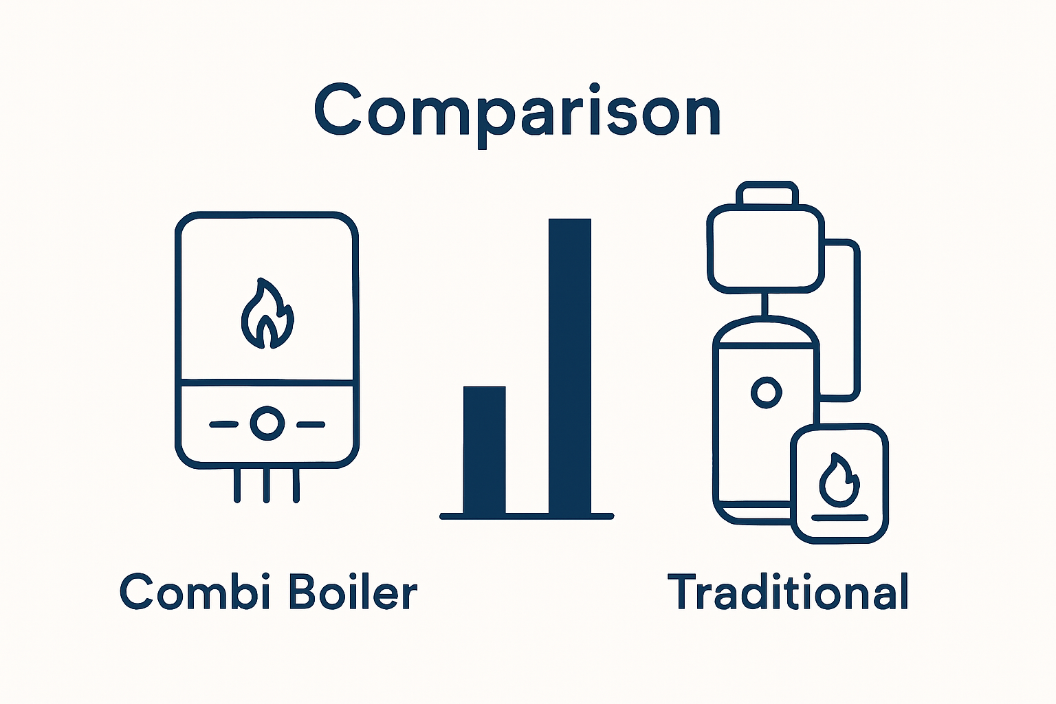 Combi boiler versus traditional system infographic