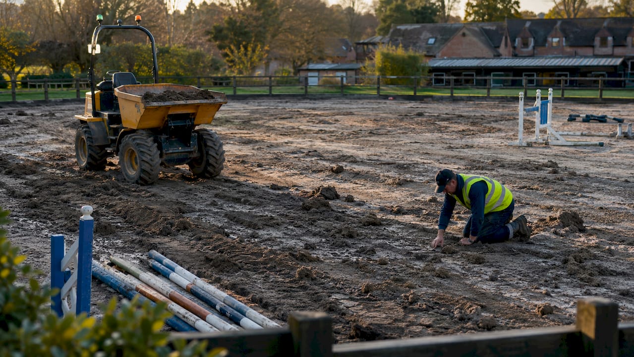 Heavy machinery damaging arena surface