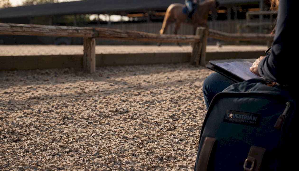 Close-up of fibre blend arena surface