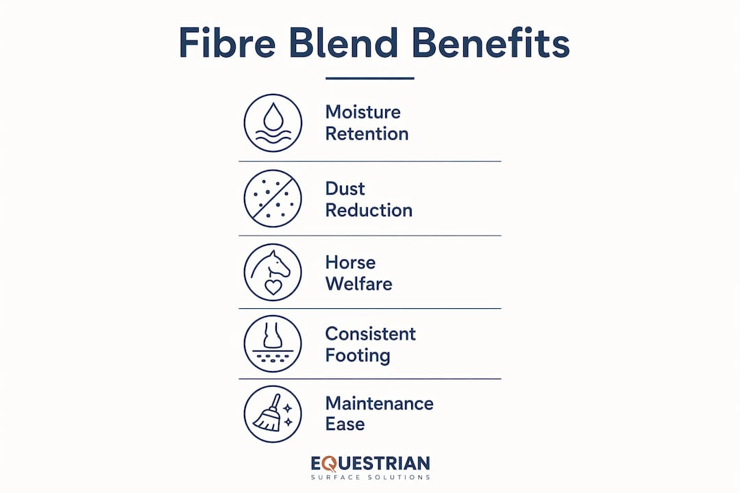 Infographic showing fibre blend arena benefits